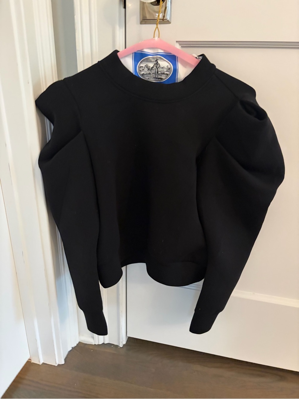 HUNTER BELL Black Puff-Sleeve Sweatshirt